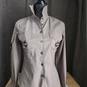 Women's Beige Button-Up Jacket